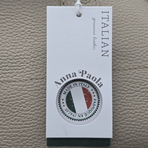 Borsa a mano Anna Paola in pelle italiana "Margaux Dupe" tortora - Foto 11 di 14