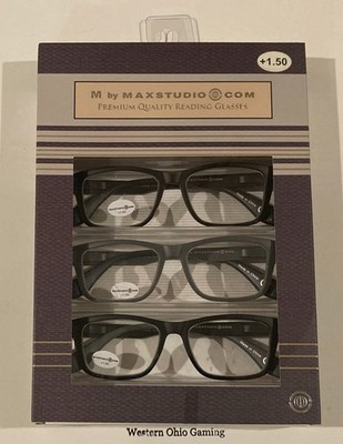 M by MAXSTUDIO 3 Pair Reader Glasses +1.50 NEW Readers