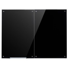 Uimoso Glass Dry Erase Board Set - 2 Pack, 35.4 x 23.6in, Black Magnetic Surface