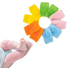 BOSONER Baby Crawling Anti-Slip Knee Pads,Unisex Large, Orangepinkgreen