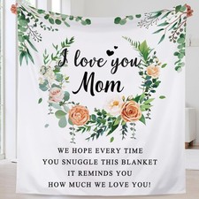Dear Mom Super Soft Flannel Throw Blanket Anniversary Birthday 50x60 Inch