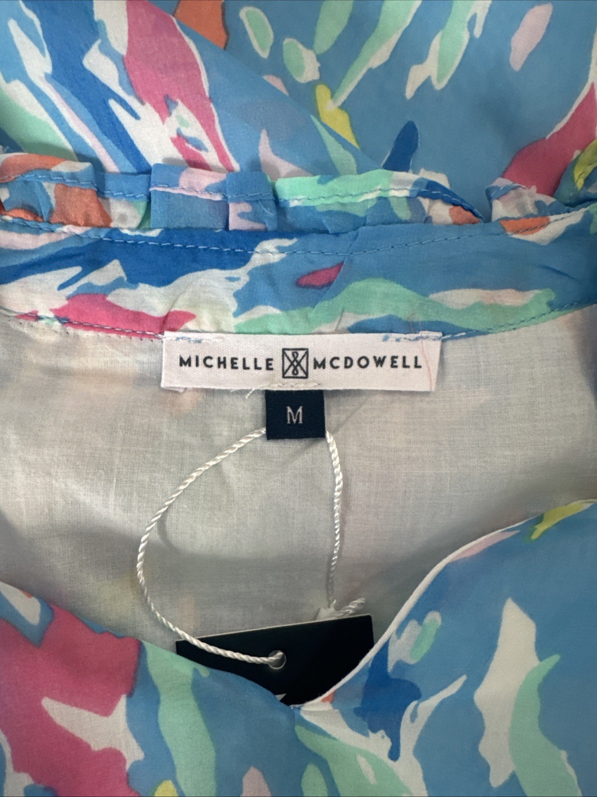 Michell Mcdowell - Blue Short Sleeve Ruffle Top -… - image 7