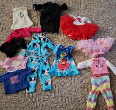Lot of Baby Doll Clothes - pajamas, tulle skirt/dress, cat costume & more