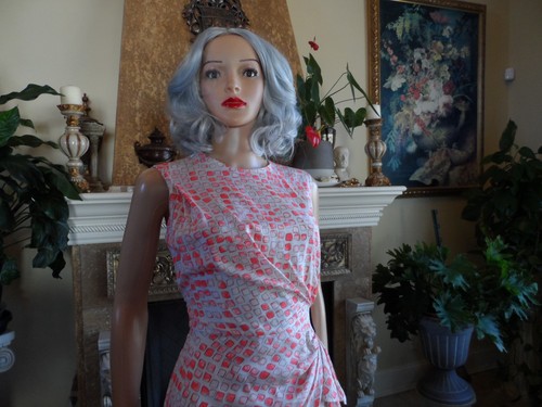 Vestido Diane Von Furstenberg Rojo Claro/Blanco Estampado 100% Seda Lateral Plisado Talla 4 - Imagen 6 de 24