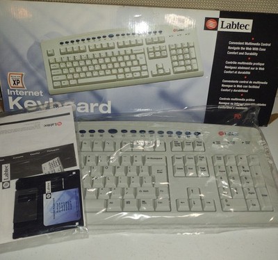 Vintage Labtec XP Internet Keyboard - New (NOS) - Retro PC PS/2- 2000s Era
