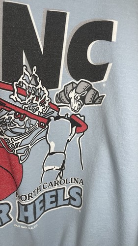 Vintage 90's L North Carolina UNC Tar Heels Crewneck Sweatshirt Basketball Blue - Picture 6 of 8