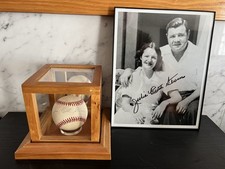 JULIA RUTH STEVENS BABE RUTH'S ADOPTED DAUGHTER SIGNED BASEBALL & B&W PHOTO