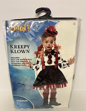 Spirit Halloween Toddler Girl Size 5T-6T Kreepy Klown Party Toddler Costume NEW 