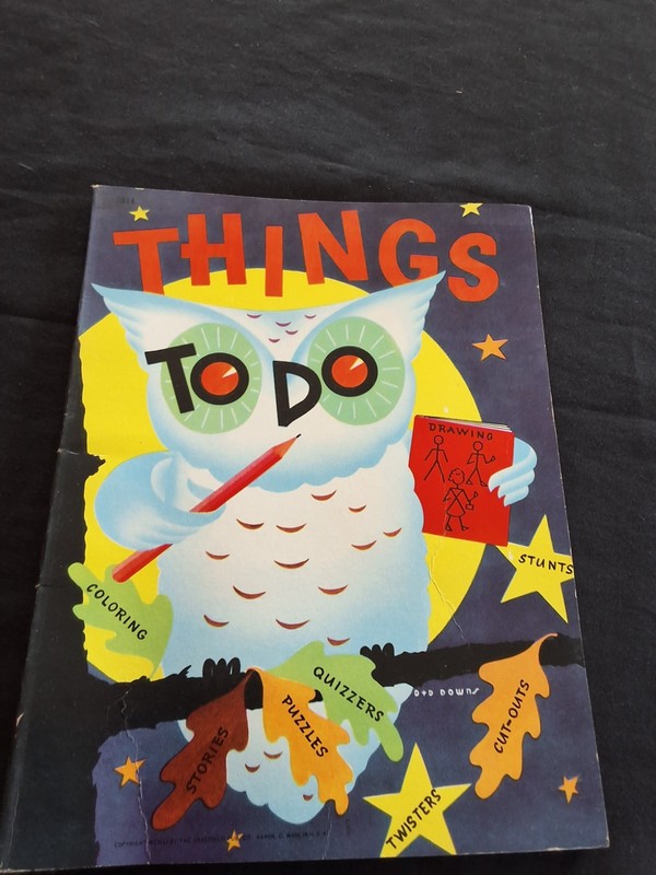 Vintage Things To  Do  1951  Ideas, Puzzles, cut-outs, Drawing, Twisters UNUSED