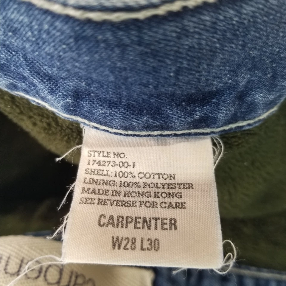 Pantalones de mezclilla Izod para hombre talla 28x30 de colección forrados de vellón carpintero 100 % algodón Normcore Workcore Foto 4 de 4