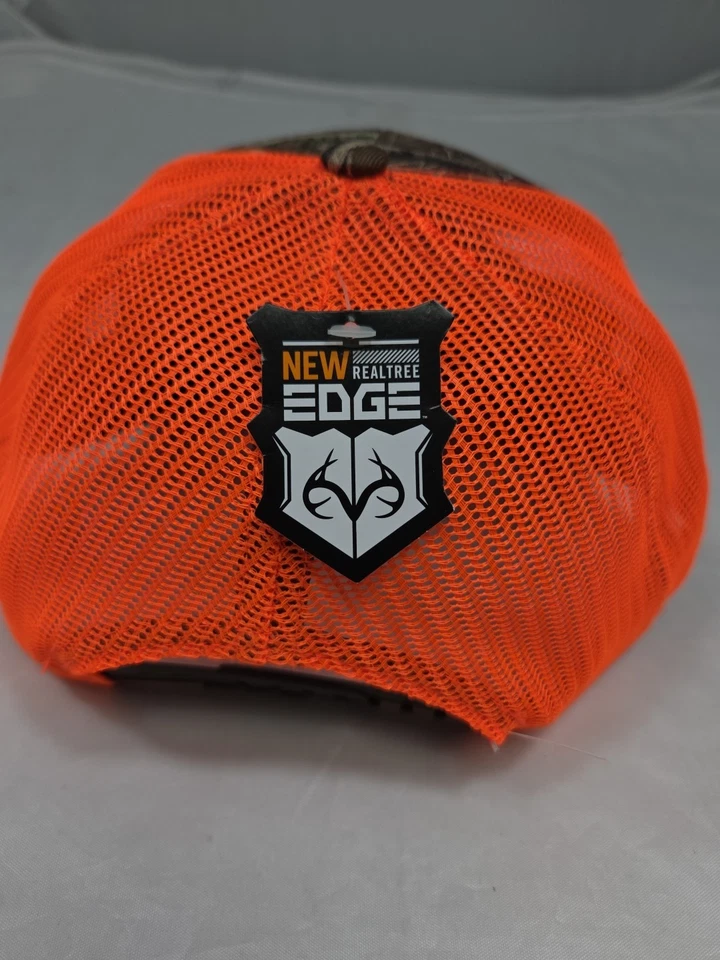 Richardson Camo Trucker Hat Blaze Orange Mesh Outdoorsman Hunting Cap Adjustable - Image 4 of 4