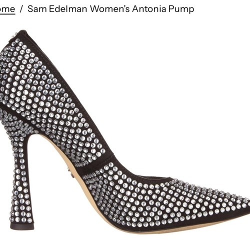 Sam Edelman Antonia Glitz Suede Embellished Wedge Pumps NWOB 5.5 - Picture 3 of 7