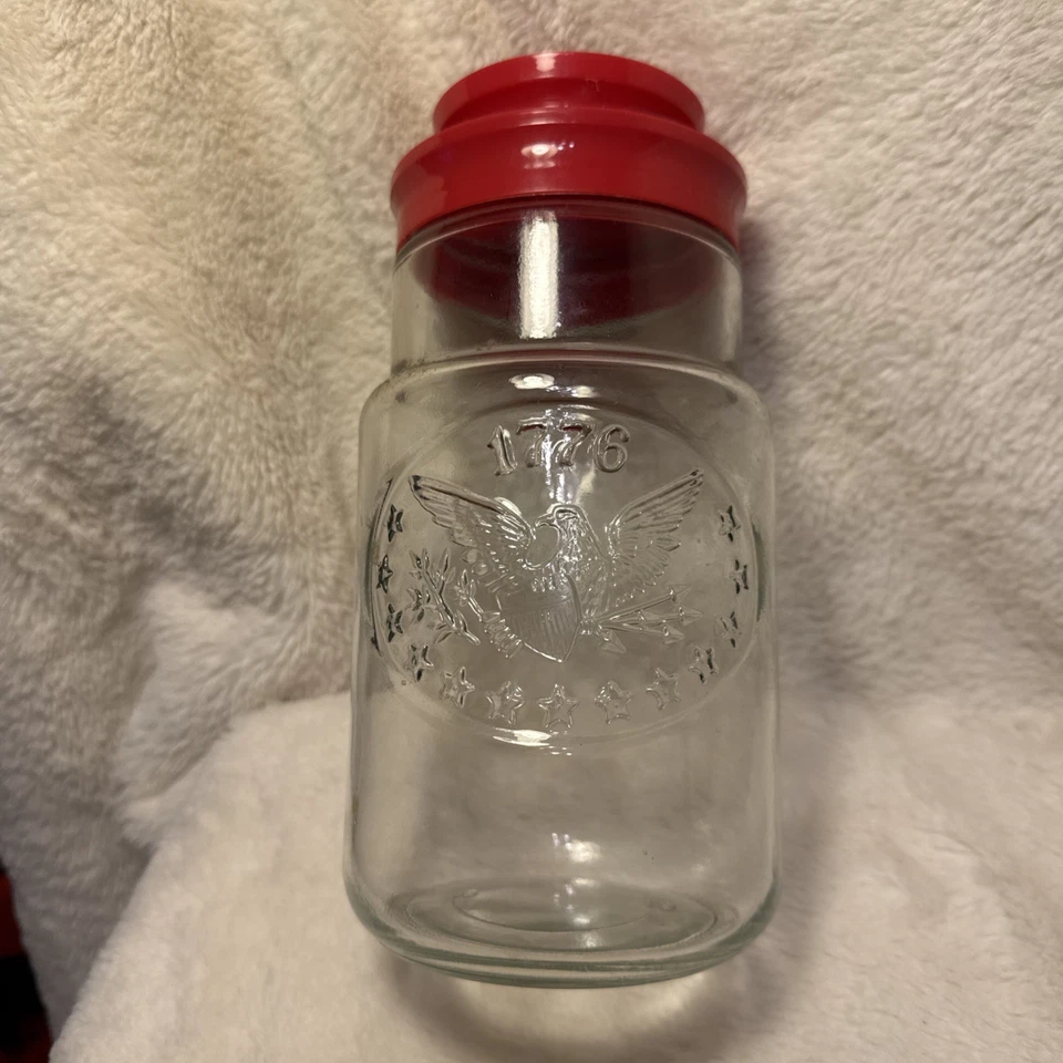 Tarro de colección Anchor Hocking 1776 ELECCIÓN 1976 Águila Bicentenaria, con tapa roja 8" Foto 2 de 4