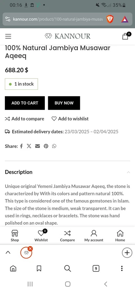 Ágata gruesa natural rara yemení pictórica tipo Jambiya ¡difícil de encontrar descuento! Foto 2 de 4