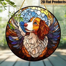 Winged Dog Acrylic Suncatcher Wall Window Decor Home Festival Friend Gift