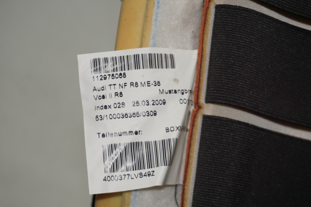 AUDI R8 SEAT CUSHION COVER LEFT FRONT 2009 2010 2011 2012 2013 2014 2015 BROWN