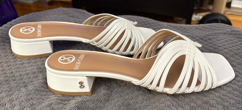 Sam & Libby "Della" eckige Zehenpartie, Slipper Riemchensandalen - 9M - weiß oder schwarz - Bild 13 von 14