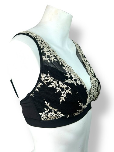 Wacoal 852191 Embrace Lace Wire Free Bra Bralette Sz 40 Black - Picture 4 of 6