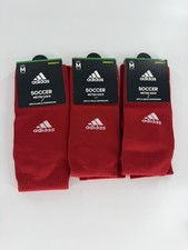 Adidas Soccer Metro Socks Red Large Over The Calf Arch Ankle Compression 3 Pack
