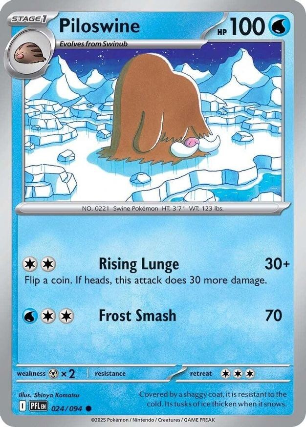 Pokemon Piloswine (24/155) Phantasmal Flames NM REVERSE HOLO