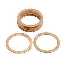 10 Pcs 21mm Inner Diameter Flat Copper Washers Sealing Gasket Rings Fitting