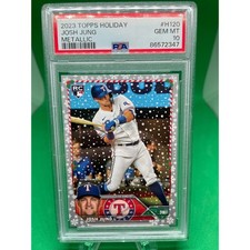 2023 Topps Holiday Josh Jung RC Metallic Snowflake SP PSA 10 Texas Rangers