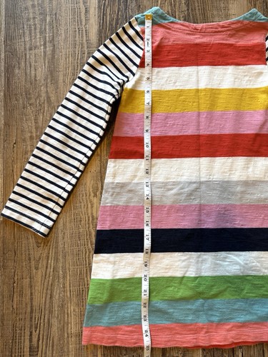 Mini Boden Mädchen Kleid Größe 7-8Y Gestreift Taschen Regenbogen Mehrfarbig Langarm - Bild 4 von 5