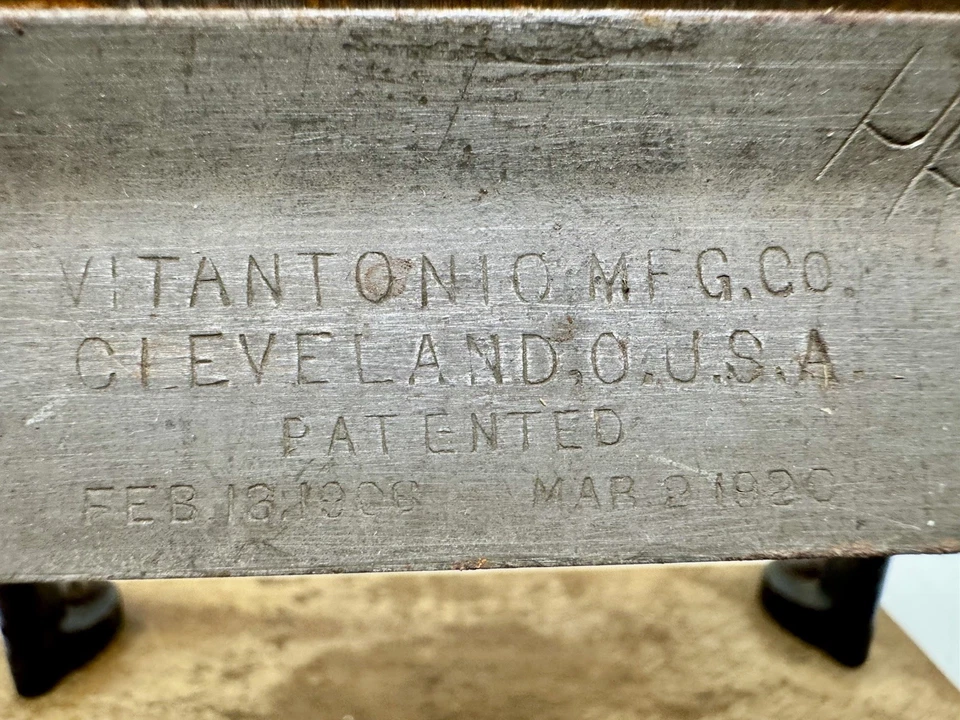 Vitantonio Mfg Máquina Laminadora de Pasta Manivela con 9 Rodillos 1920 Antigua EE. UU. Foto 3 de 4