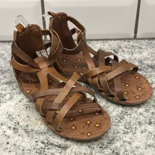 Carter's Toddler 8 Gladiator Sandals Brown Strappy Floral Caged Boho Summer