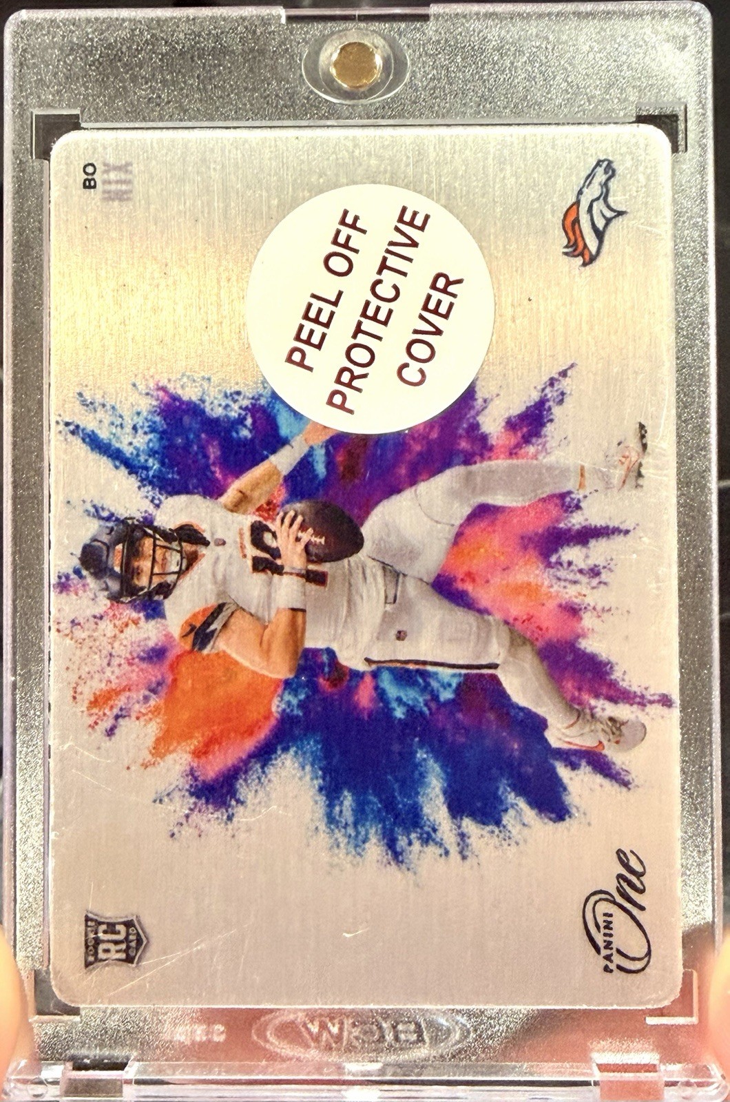 2024 Panini One - Bo Nix Rookie Metal Color Blast (CB-BNX)