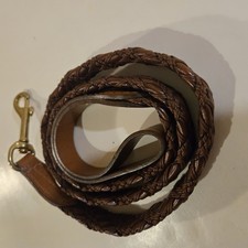 Genuine Leather Dog Leash 43" Braided Heavy Duty Soft Durable Training Lead