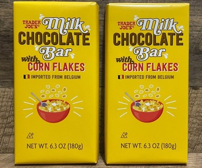 Trader Joe's Milk Chocolate Bar w/ Corn Flakes 6.3oz (2 Bars) BB 2/27