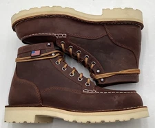Danner Bull Run Men's 6" Steel Moc Safety Toe Boot Brown Size 8 EE
