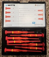 WITTE 7 PIECE SLOTTED AND PHILLIPS SCREWDRIVER SET INSULATED PRECISION VDE