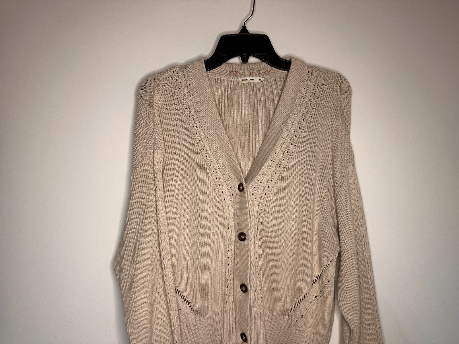 Marine Layer Beige Knit Button Front Cardigan Wom… - image 2