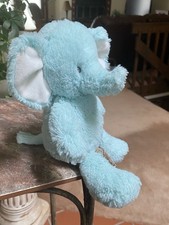 Carters 10 Aqua Blue Baby Elephant Plush Stuffed Animal Soft Stitched Eyes