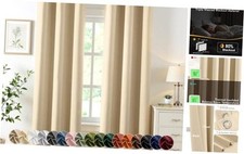 Blackout Curtains for Bedroom Living Room 40"W x 84"L Pack of 2 Cream Beige