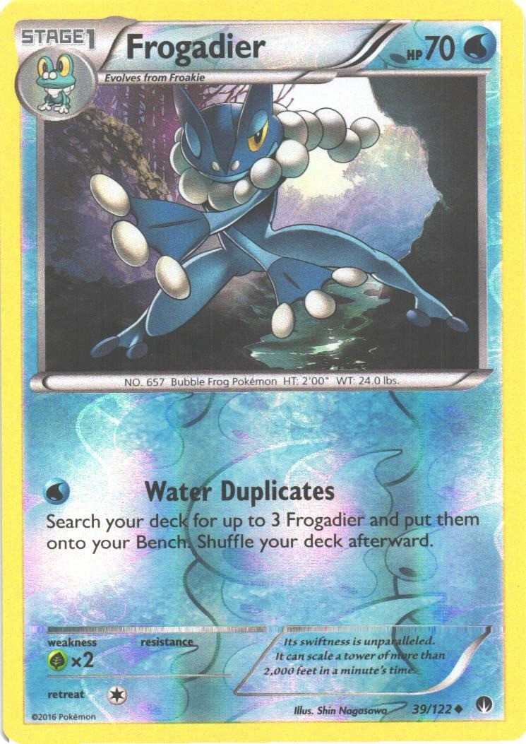 Near Mint Uncommon Frogadier 39/122 BREAKpoint Pokemon Reverse Holo