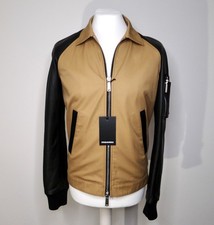 Bomber DSQUARED2 cotone pelle-maniche nuovo - beige e nero - S - £990