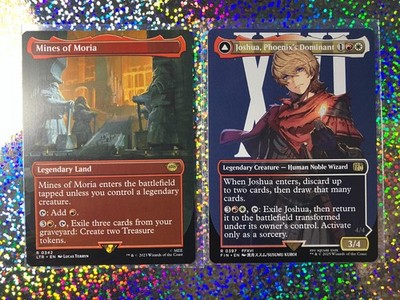 MTG Regular Borderless: 0397 Joshua, Phoenix's Dominant; 0342 Mines of Moria