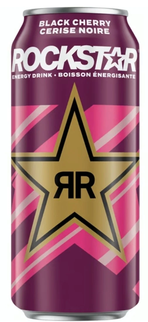 24 Cans Of Rockstar Black Cherry Energy Drink 16 oz Each