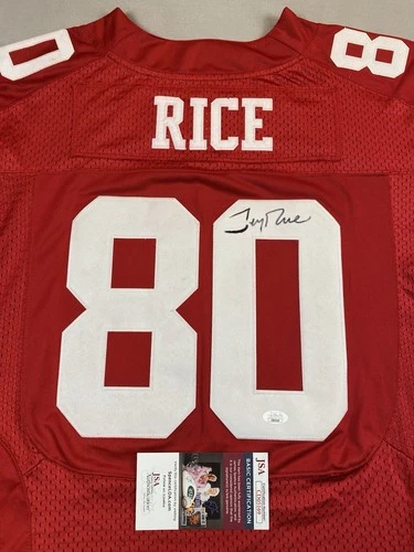 SAN FRANCISCO 49ERS JERRY RICE AUTOGRAPH #80 NFL PLAYERS NIKE JERSEY JSA CD05169
