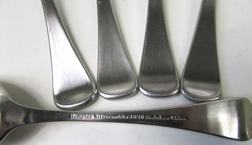 SET 5 TEA SPOONS! Vintage HAMPTON stainless: SONDRA pattern 18/10 quality LOVELY - Picture 6 of 6
