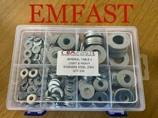 Image of Imperial Washers Table 4 Steel Zinc Plated Assortment Qty 530 Selection Assorted