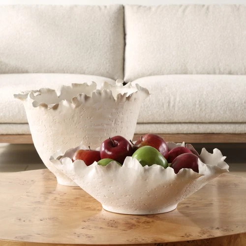 Uttermost 18155 Blossom 14"W Ceramic Decorative Bowl - Off White - Picture 3 of 4