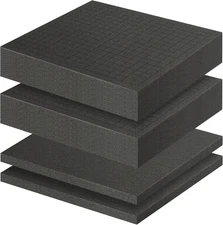 4 Pcs Polyurethane Foam Sheet - 2 Pcs 12" X 12" X 2" Black Foam Inserts for Case