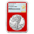 2023-W $1 1-oz Proof American Silver Eagle NGC PF70UC ER West Point Star Label