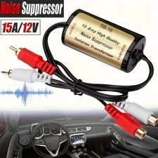RCA Audio Noise Filter Suppressor Ground Loop Isolator for Home Stereo and Car