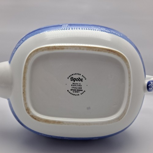 Spode Blue Italian Teapot Made In England 4 Cup **Lid Knob Damaged - Picture 15 of 18