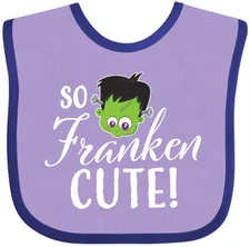 Inktastic Halloween So Franken Cute Baby Bib Kids Frankenstein Happy Adorable